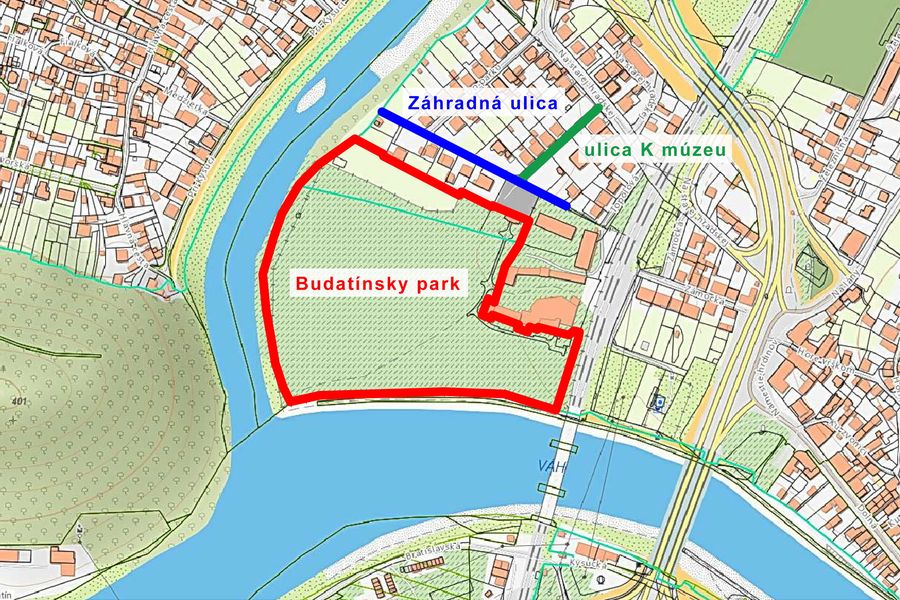Budatínsky park – mapa