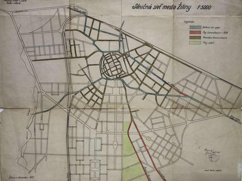 Cestná sieť mesta Žiliny, 1938