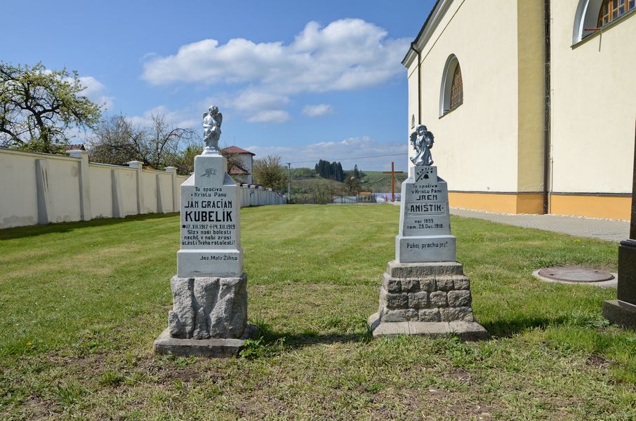 Hroby v areáli kostola v Bytčici