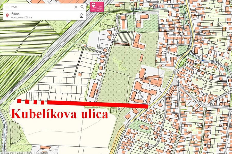 Kubelíkova ulica – mapa