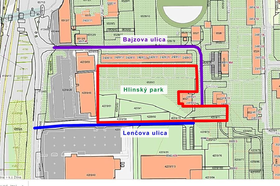 Plán Hlinský park