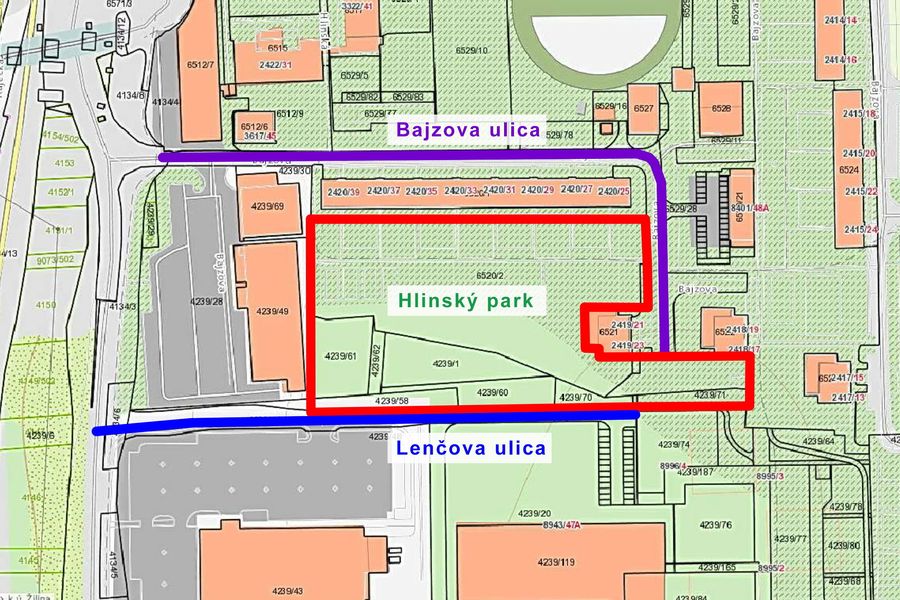 Hlinský park v Žiline
