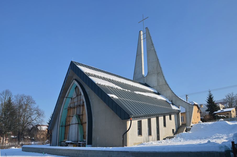 Výstavba kostola v Budatíne